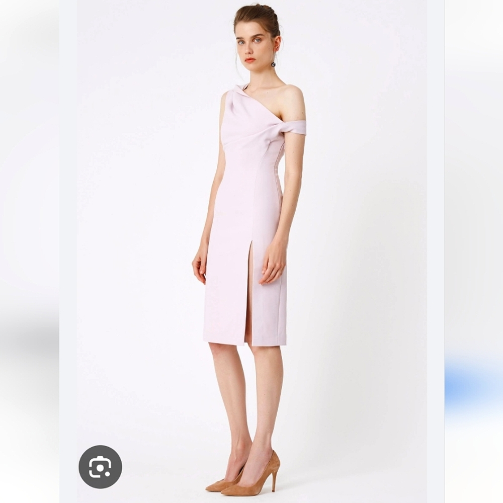 NWOT AQ/AQ Didion Structured Midi Dress Size 8 UK (4 Fits Small) Blush Pink